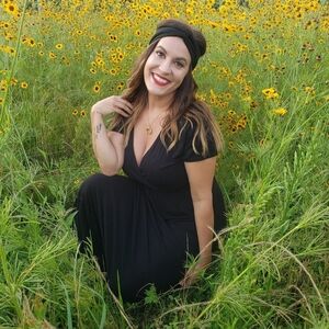 Women's Black V Neck Long Maxi Dress Size Medium